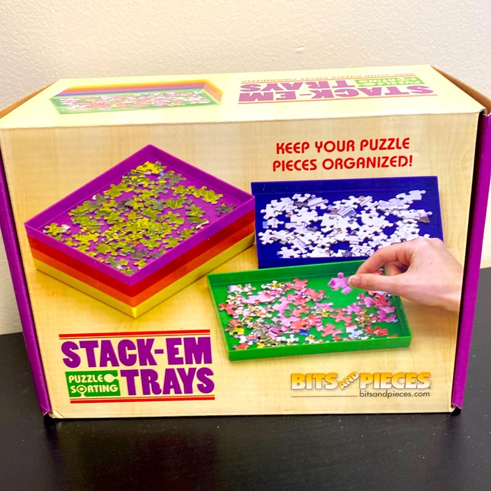 Jigsaw Puzzles Puzzle Sorting Pieces Organizer Stacking Trays Colors Border Tray